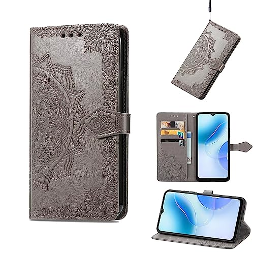 KNOXS Hüllen für Cubot Note 21, PU Schutzhülle [Premium Leder] [Ultra Slim] [Card Slot] [Ständer] Flip Wallet Etui Handyhülle für Cubot Note 21 Hülle (Grau) von KNOXS