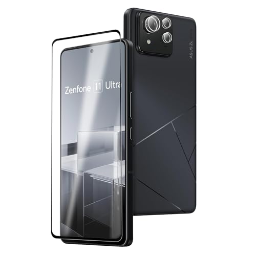 KNOXS Panzerglas für Schutzfolie für Asus Zenfone 11 Ultra, 1 Stück Schutzglas und 2 Stück Kamera Schutzfolie, 9H Härte HD Glas Folie Displayschutzfolie [Sensitive Touch] (Transparent) von KNOXS