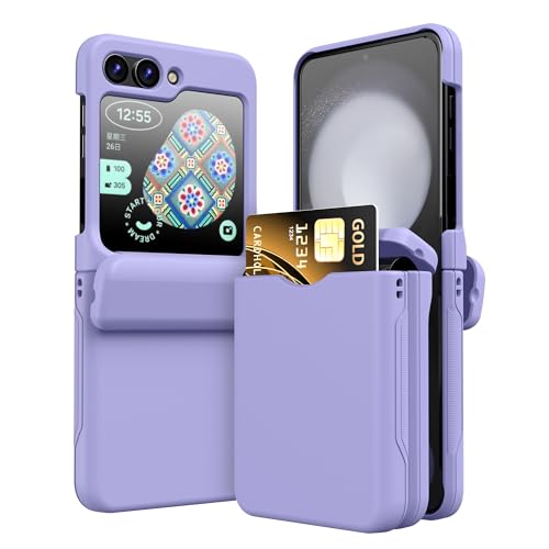 KNOXS Schutzhülle für Samsung Galaxy Z Flip 6 Hülle, Kartenkompatibel Ultradünnes Case, Samsung Galaxy Z Flip 6 Hülle PC Stoßfest Anti Fingerabdrücke Handyhülle Hand Schutzhülle (Lila) von KNOXS