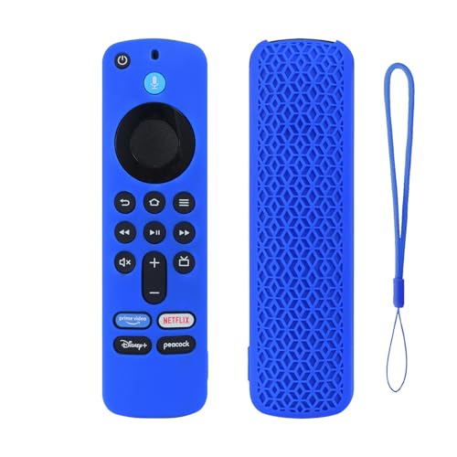 KNOXS Silikon Schutzhülle Hülle Kompatibel mit Amazon Fire TV Stick 4K 2nd Gen, Stoßfeste,rutschfest,staubdichte Leichte Silikon-Fernbedienung Hülle Case (Blau Leuchtend) von KNOXS