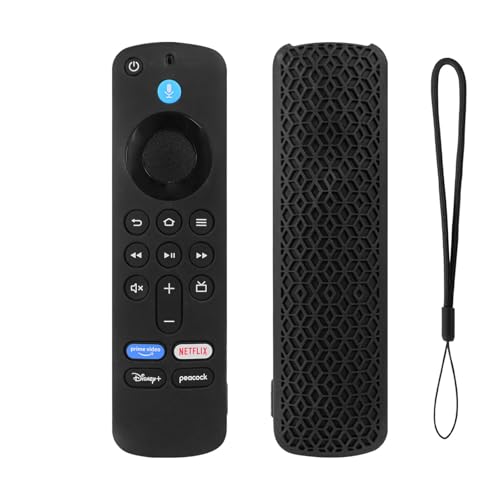 KNOXS Silikon Schutzhülle Hülle Kompatibel mit Amazon Fire TV Stick 4K 2nd Gen, Stoßfeste,rutschfest,staubdichte Leichte Silikon-Fernbedienung Hülle Case (Schwarz) von KNOXS