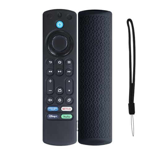 KNOXS Silikon Schutzhülle Hülle Kompatibel mit Amazon Fire TV Stick 4K Max 2nd 2024/2023, Stoßfeste, rutschfest, Staubdichte, Leichte Fernbedienung Hülle Case (Schwarz) von KNOXS