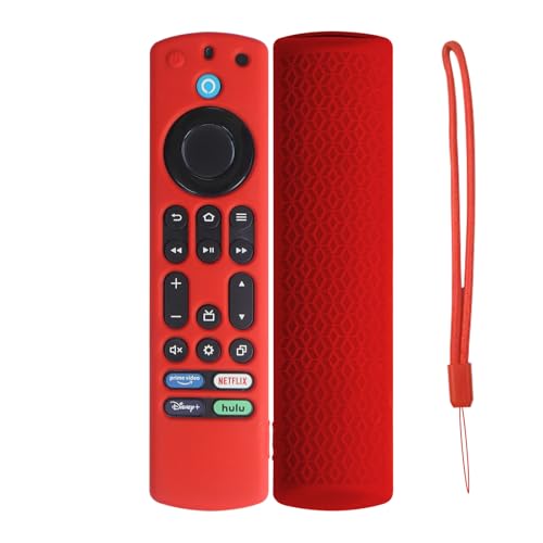 KNOXS Silikon Schutzhülle Hülle Kompatibel mit Amazon Fire TV Stick 4K Max 2nd 2024/2023, Stoßfeste, rutschfest, Staubdichte, Leichte Fernbedienung Hülle Case (Rot) von KNOXS