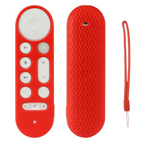 KNOXS Silikon Schutzhülle Hülle Kompatibel mit Google TV Streamer 4K TV 2024, Stoßfeste,rutschfest,staubdichte Leichte Silikon-Fernbedienung Hülle Case (Rot) von KNOXS