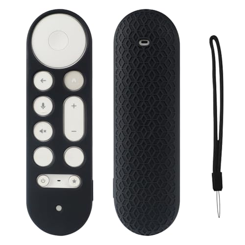 KNOXS Silikon Schutzhülle Hülle Kompatibel mit Google TV Streamer 4K TV 2024, Stoßfeste,rutschfest,staubdichte Leichte Silikon-Fernbedienung Hülle Case (Schwarz) von KNOXS