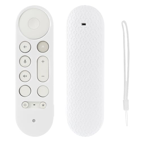 KNOXS Silikon Schutzhülle Hülle Kompatibel mit Google TV Streamer 4K TV 2024, Stoßfeste,rutschfest,staubdichte Leichte Silikon-Fernbedienung Hülle Case (Weiß) von KNOXS