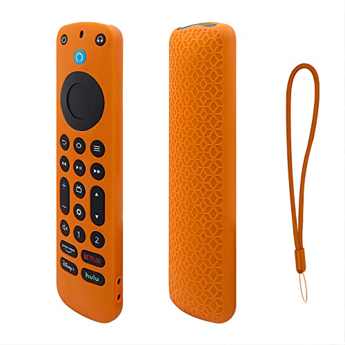 KNOXS Silikon Schutzhülle Kompatibel mit Alexa Voice Remote Pro, Stoßfeste,rutschfest,staubdichte Leichte Silikon-Fernbedienung Hülle Case (Orange) von KNOXS