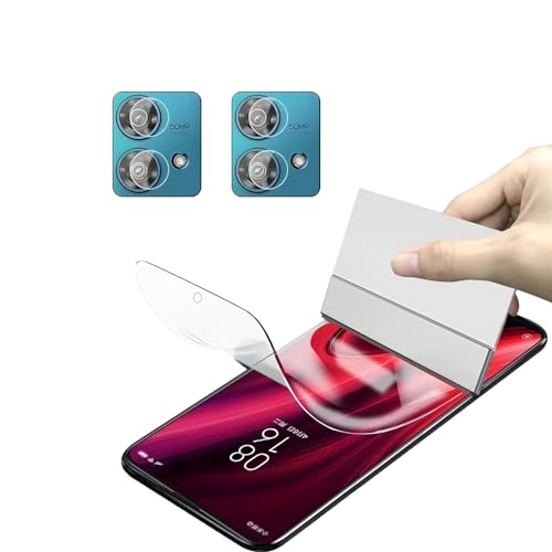 KNOXS TPU Schutzfolie für Motorola Edge 40 Neo, 1 Stück TPU Displayschutz Folie und 2 Stück Kamera Schutzfolie, HD Folie Displayschutzfolie [Sensitive Touch, Anti-Kratzen] von KNOXS