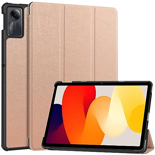 KNOXS Tablet Hülle für Xiaomi Redmi Pad SE, Slim Schutzhülle Hochwertiges PU Schlank Leder Hülle, mit Ständer Funktion, für Xiaomi Redmi Pad SE 11 Zoll 2023 Modell (Roségold) von KNOXS