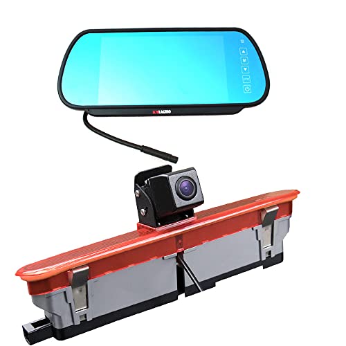 Rückfahrkamera Transporter + 7 Zoll TFT LCD Bildschirm Auto Monitor, Bremsleuchte Auto Dach Rückfahrkamera Set für FIAT Doblo 263 Van (2010-Present) / Opel Combo (2011-2018) von KNRAGHO