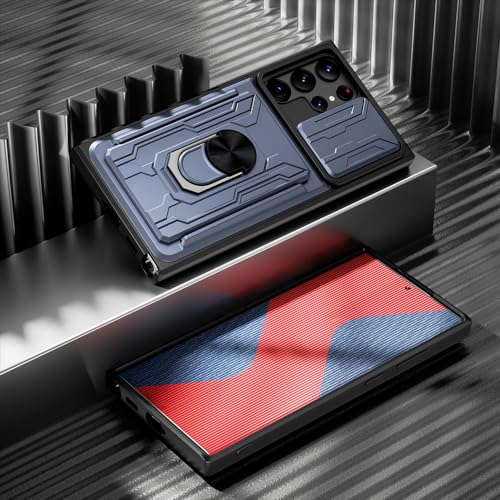 KOANGA Stoßfeste Hülle für Samsung S22 Ultra 5G S23 S21 FE Note 20 Kartentasche Kameraschutz Handyhülle für Galaxy A54 A14, grau, für Galaxy S21 FE von KOANGA