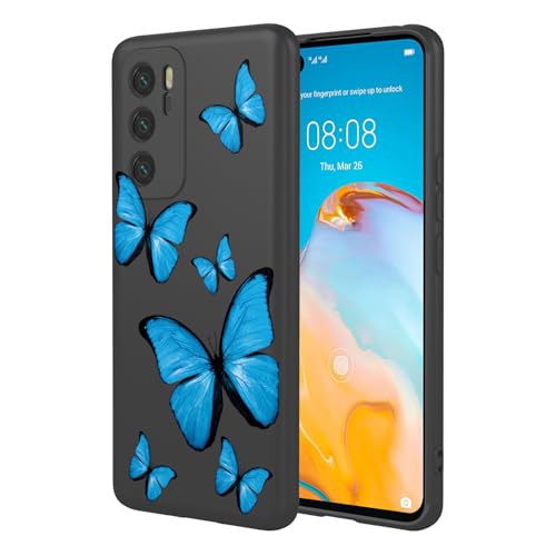 KOARWVC ANA-NX9 Handyhülle für Huawei P40, ANA-LX4, niedliches Schmetterlingsmuster-Design, schlank, schützend, weiches TPU, für Huawei P40, schwarzer Schmetterling KOARWVC ANA-NX9 Handyhülle für Huawei P40, ANA-LX4, niedliches Schmetterlingsmuster-Design, schlank, schützend, weiches TPU, für Huawei P40, schwarzer Schmetterling von KOARWVC