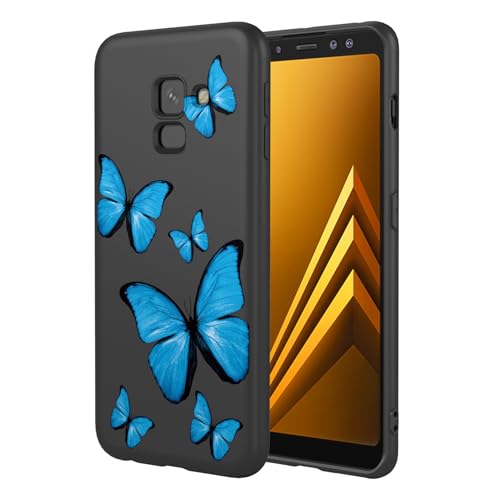 KOARWVC Handyhülle für Galaxy A8 2018, Samsung A8 2018 SM-A530, niedliches Schmetterlingsmuster, schlank, schützend, weiches TPU, Stoßfänger, Handyhülle für Samsung Galaxy A8 2018, schwarzer KOARWVC Handyhülle für Galaxy A8 2018, Samsung A8 2018 SM-A530, niedliches Schmetterlingsmuster, schlank, schützend, weiches TPU, Stoßfänger, Handyhülle für Samsung Galaxy A8 2018, schwarzer von KOARWVC