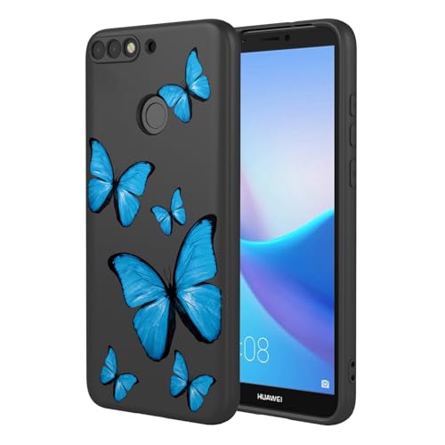 KOARWVC Handyhülle für Huawei Y7 Prime 2018/Huawei Y7 2018, LDN-L21, LDN-LX2, LDN-TL10, süßes Schmetterlingsmuster-Design, schlank, schützend, weiche TPU-Bumper für Huawei Y7 2018, schwarzer KOARWVC Handyhülle für Huawei Y7 Prime 2018/Huawei Y7 2018, LDN-L21, LDN-LX2, LDN-TL10, süßes Schmetterlingsmuster-Design, schlank, schützend, weiche TPU-Bumper für Huawei Y7 2018, schwarzer von KOARWVC