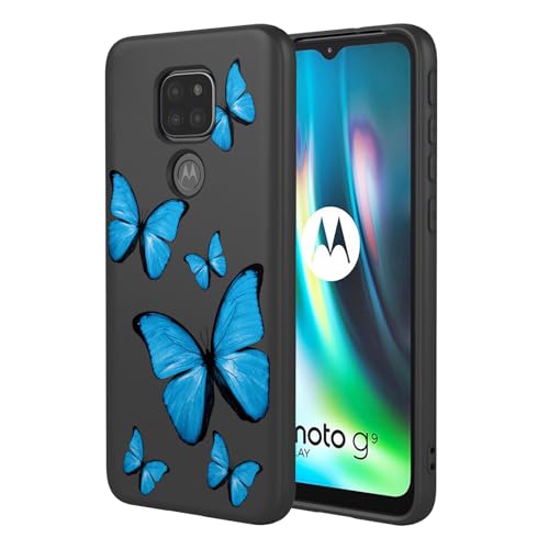 KOARWVC Handyhülle für Moto G9 Play, XT2081-1 XT2083-1 Motorola G9/Moto E7 Plus, süßes Schmetterlingsmuster-Design, schlanke, schützende weiche TPU-Stoßfänger-Telefonabdeckung für Motorola G9 von KOARWVC