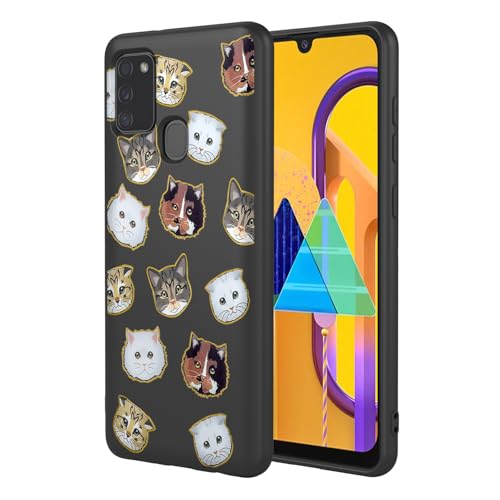 KOARWVC Handyhülle für Samsung Galaxy M30s, Samsung Galaxy M21 SM-M307, süßes Katzenmuster, schlank, schützend, weiches TPU, Stoßfänger, Handyhülle für Samsung Galaxy M30s, schwarze Katze KOARWVC Handyhülle für Samsung Galaxy M30s, Samsung Galaxy M21 SM-M307, süßes Katzenmuster, schlank, schützend, weiches TPU, Stoßfänger, Handyhülle für Samsung Galaxy M30s, schwarze Katze von KOARWVC