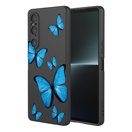 KOARWVC Handyhülle für Sony Xperia 1 V, XQDQ62/B, XQ-DQ72, XQ-DQ54 Hülle, süßes Schmetterlingsmuster-Design, schlank, schützend, weiche TPU-Bumper für Sony Xperia 1 V, schwarzer Schmetterling KOARWVC Handyhülle für Sony Xperia 1 V, XQDQ62/B, XQ-DQ72, XQ-DQ54 Hülle, süßes Schmetterlingsmuster-Design, schlank, schützend, weiche TPU-Bumper für Sony Xperia 1 V, schwarzer Schmetterling von KOARWVC