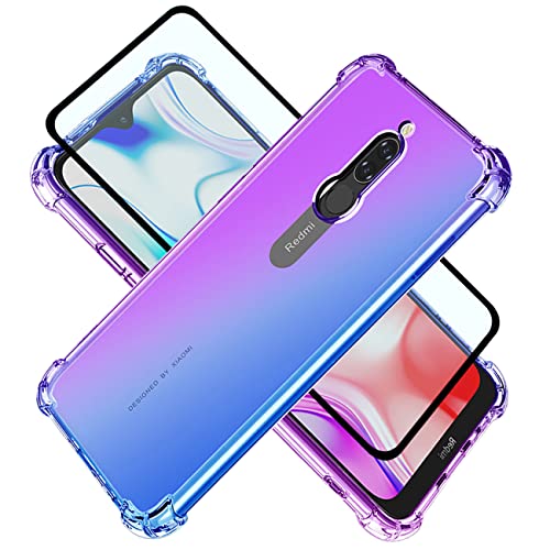 KOARWVC Hülle für Redmi 8/Redmi 8A Hülle, M1908C3IC MZB8255IN M1908C3IG Hülle mit HD Displayschutzfolie, Clear Case Gradient Slim TPU Stoßfest Schutzhülle Handyhülle Cover für Xiaomi Redmi 8 Lila/Blau KOARWVC Hülle für Redmi 8/Redmi 8A Hülle, M1908C3IC MZB8255IN M1908C3IG Hülle mit HD Displayschutzfolie, Clear Case Gradient Slim TPU Stoßfest Schutzhülle Handyhülle Cover für Xiaomi Redmi 8 Lila/Blau von KOARWVC