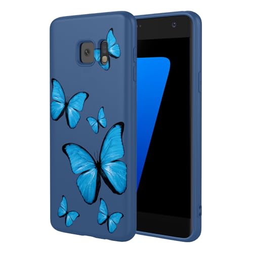 KOARWVC SM-G930 Schutzhülle für Samsung Galaxy S7, süßes Schmetterlingsmuster, schlank, schützend, weiches TPU, für Samsung Galaxy S7, blauer Schmetterling KOARWVC SM-G930 Schutzhülle für Samsung Galaxy S7, süßes Schmetterlingsmuster, schlank, schützend, weiches TPU, für Samsung Galaxy S7, blauer Schmetterling von KOARWVC