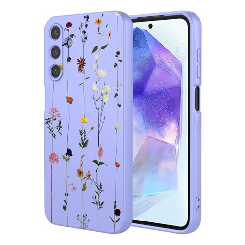 KOARWVC Schutzhülle für Galaxy A55, Samsung A55 SM-A556, süßes Blumenmuster, schlank, schützend, weiches TPU, für Samsung Galaxy A55, Lila Garten KOARWVC Schutzhülle für Galaxy A55, Samsung A55 SM-A556, süßes Blumenmuster, schlank, schützend, weiches TPU, für Samsung Galaxy A55, Lila Garten von KOARWVC