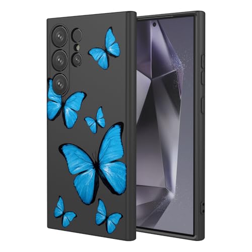 KOARWVC Schutzhülle für Galaxy S24 Ultra, SM-S928U Samsung S24 Ultra, süßes Schmetterlingsmuster, schlank, schützend, weiches TPU, Stoßfänger, Handyhülle für Samsung Galaxy S24 Ultra, schwarzer KOARWVC Schutzhülle für Galaxy S24 Ultra, SM-S928U Samsung S24 Ultra, süßes Schmetterlingsmuster, schlank, schützend, weiches TPU, Stoßfänger, Handyhülle für Samsung Galaxy S24 Ultra, schwarzer von KOARWVC