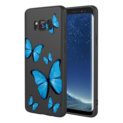 KOARWVC Schutzhülle für Galaxy S8, Samsung S8 SM-G950U, süßes Schmetterlingsmuster, schlank, schützend, weiches TPU, Stoßfänger, Handyhülle für Samsung Galaxy S8, schwarzer Schmetterling KOARWVC Schutzhülle für Galaxy S8, Samsung S8 SM-G950U, süßes Schmetterlingsmuster, schlank, schützend, weiches TPU, Stoßfänger, Handyhülle für Samsung Galaxy S8, schwarzer Schmetterling von KOARWVC
