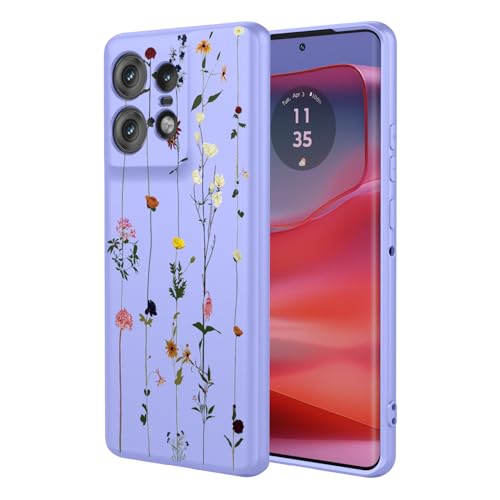 KOARWVC Schutzhülle für Moto Edge 50 Pro, süßes Blumenmuster, dünn, schützend, weiches TPU, Stoßfänger, Handyhülle für Motorola Edge 50 Pro, lila Garten KOARWVC Schutzhülle für Moto Edge 50 Pro, süßes Blumenmuster, dünn, schützend, weiches TPU, Stoßfänger, Handyhülle für Motorola Edge 50 Pro, lila Garten von KOARWVC