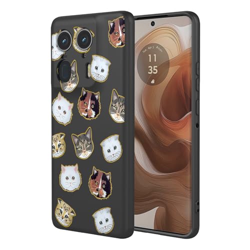 KOARWVC Schutzhülle für Moto Edge 50 Ultra, Motorola Edge X50 Ultra XT2401-2, süßes Katzenmuster, dünn, schützend, weiches TPU, für Motorola Edge 50 Ultra, schwarze Katze KOARWVC Schutzhülle für Moto Edge 50 Ultra, Motorola Edge X50 Ultra XT2401-2, süßes Katzenmuster, dünn, schützend, weiches TPU, für Motorola Edge 50 Ultra, schwarze Katze von KOARWVC