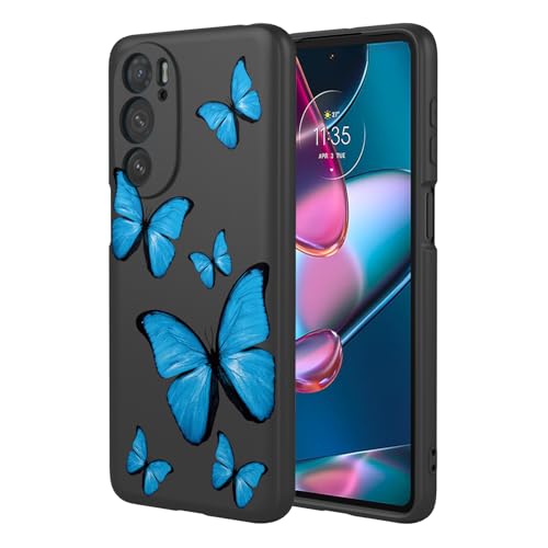 KOARWVC Schutzhülle für Moto Edge Plus 2022, XT2201-1, Motorola Edge 30 Pro, süßes Schmetterlingsmuster, schlank, schützend, weiches TPU, für Motorola Edge+ 2022, schwarzer Schmetterling KOARWVC Schutzhülle für Moto Edge Plus 2022, XT2201-1, Motorola Edge 30 Pro, süßes Schmetterlingsmuster, schlank, schützend, weiches TPU, für Motorola Edge+ 2022, schwarzer Schmetterling von KOARWVC