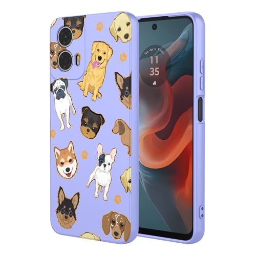 KOARWVC Schutzhülle für Moto G34, Motorola G34 5G XT2363-2, süßes Katzenmuster, dünn, schützend, weiches TPU, für Motorola Moto G34, violetter Hund KOARWVC Schutzhülle für Moto G34, Motorola G34 5G XT2363-2, süßes Katzenmuster, dünn, schützend, weiches TPU, für Motorola Moto G34, violetter Hund von KOARWVC