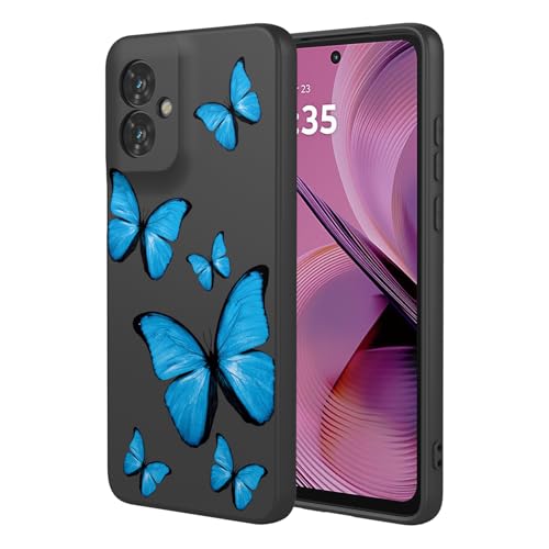 KOARWVC Schutzhülle für Moto G55, Motorola G55, niedliches Schmetterlingsmuster, dünn, schützend, weiches TPU, für Motorola Moto G55, schwarzer Schmetterling KOARWVC Schutzhülle für Moto G55, Motorola G55, niedliches Schmetterlingsmuster, dünn, schützend, weiches TPU, für Motorola Moto G55, schwarzer Schmetterling von KOARWVC