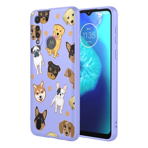 KOARWVC Schutzhülle für Moto G8 Power Lite, XT2055-2, süßes Hundemuster, dünn, schützend, weiches TPU, Stoßfänger, Handyhülle für Motorola Moto G8 Power Lite, violetter Hund KOARWVC Schutzhülle für Moto G8 Power Lite, XT2055-2, süßes Hundemuster, dünn, schützend, weiches TPU, Stoßfänger, Handyhülle für Motorola Moto G8 Power Lite, violetter Hund von KOARWVC