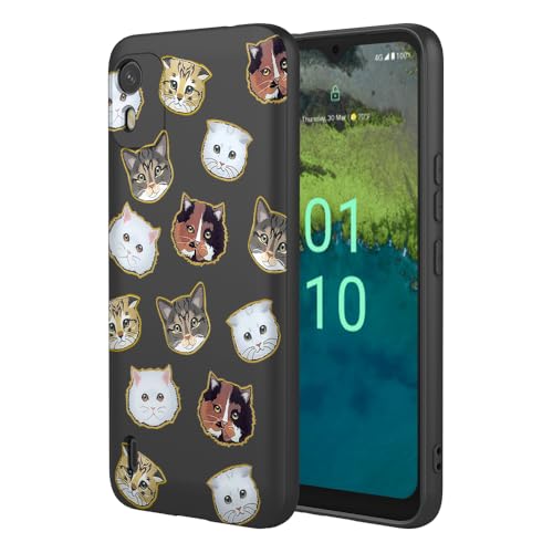 KOARWVC Schutzhülle für Nokia C110, süßes Katzenmuster, dünn, schützend, weiches TPU, für Nokia C110, schwarze Katze KOARWVC Schutzhülle für Nokia C110, süßes Katzenmuster, dünn, schützend, weiches TPU, für Nokia C110, schwarze Katze von KOARWVC
