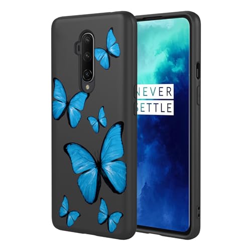 KOARWVC Schutzhülle für OnePlus 7T Pro, HD1911, HD1913, HD1910, HD1925, süßes Schmetterlingsmuster, schlank, schützend, weiches TPU, für OnePlus 7T Pro, schwarzer Schmetterling von KOARWVC