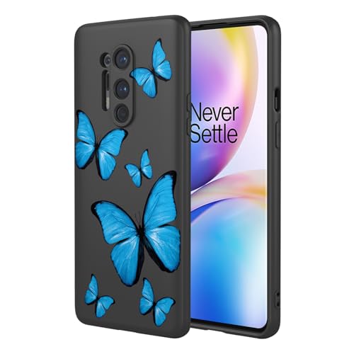 KOARWVC Schutzhülle für OnePlus 8 Pro, IN2023 IN2020 IN2021 IN2025, süßes Schmetterlingsmuster-Design, schlank, schützend, weiches TPU, Stoßfänger, Handyhülle für OnePlus 8 Pro, schwarzer von KOARWVC