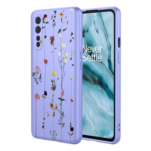 KOARWVC Schutzhülle für OnePlus Nord, OnePlus Z AC2001, AC2003, süßes Blumenmuster, schlank, schützend, weiches TPU, für OnePlus Nord, Lila Garten von KOARWVC