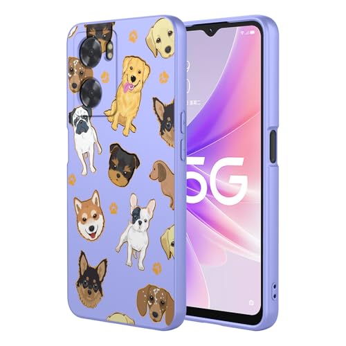 KOARWVC Schutzhülle für OnePlus Nord N300, OnePlus Nord N20 SE, Oppo A57/Oppo A77, süßes Katzenmuster, dünn, schützend, weiches TPU, Stoßfänger, Handyhülle für OnePlus Nord N300, Lila Hund KOARWVC Schutzhülle für OnePlus Nord N300, OnePlus Nord N20 SE, Oppo A57/Oppo A77, süßes Katzenmuster, dünn, schützend, weiches TPU, Stoßfänger, Handyhülle für OnePlus Nord N300, Lila Hund von KOARWVC