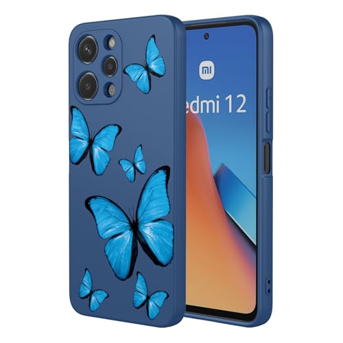 KOARWVC Schutzhülle für Redmi 12, Xiaomi Poco M6 Pro 5G, süßes Schmetterlingsmuster, schlank, schützend, weiches TPU, Stoßfänger, Handyhülle für Xiaomi Redmi 12, blauer Schmetterling KOARWVC Schutzhülle für Redmi 12, Xiaomi Poco M6 Pro 5G, süßes Schmetterlingsmuster, schlank, schützend, weiches TPU, Stoßfänger, Handyhülle für Xiaomi Redmi 12, blauer Schmetterling von KOARWVC
