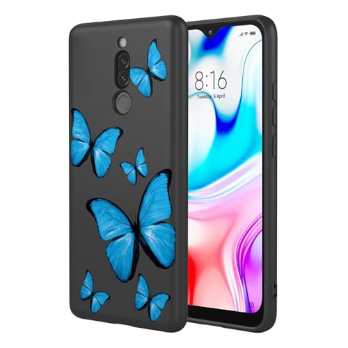 KOARWVC Schutzhülle für Redmi 8, Redmi 8A M1908C3IC MZB8255IN M1908C3IG, süßes Schmetterlingsmuster, dünn, schützend, weiches TPU, Stoßfänger, Handyhülle für Xiaomi Redmi 8, schwarzer Schmetterling KOARWVC Schutzhülle für Redmi 8, Redmi 8A M1908C3IC MZB8255IN M1908C3IG, süßes Schmetterlingsmuster, dünn, schützend, weiches TPU, Stoßfänger, Handyhülle für Xiaomi Redmi 8, schwarzer Schmetterling von KOARWVC