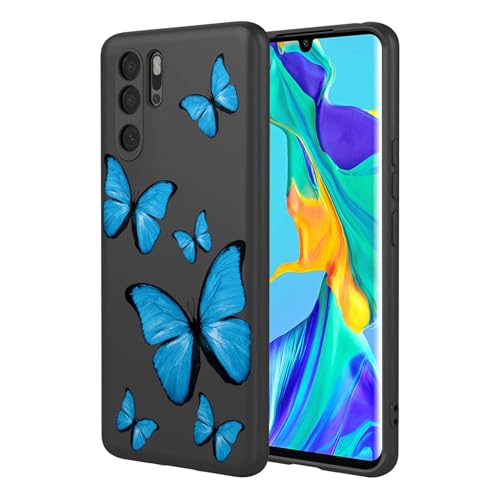 KOARWVC VOG-L29 VOG-L09 VOG-L04 Hülle, süßes Schmetterlingsmuster-Design, schlank, schützend, weiches TPU, für Huawei P30 Pro, schwarzer Schmetterling von KOARWVC