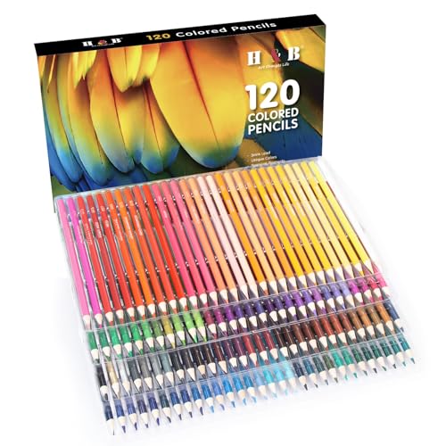 KOCAN Buntstifte,120 Buntstifte, vorgespitzt, Farbskizzenstifte, Kunstbedarf, kräftiger 3-mm-Kern, mit Aufbewahrungsetui für Studenten, Anfänger, Erwachsene, Künstler, Zeichnen, Skizzieren, von KOCAN