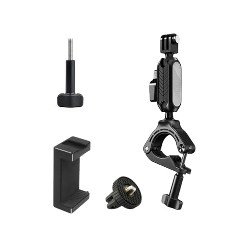 KOCAN Fahrradhalter, Kamerahalterung, Klemmhalterung, Fahrradlenker-Adapterhalterung mit Zwei 360° drehbaren Kugelköpfen mit -Adapter, Fester Schraube, Telefonclip, kompatibel mit Telefon 1 von KOCAN