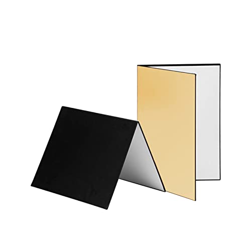 KOCAN Photography paperboard, 3-in-1-Fotografie-Karton Karton Klappbare Fotografie-Reflektor-Diffusor-Platine (Schwarz + Weiß + Gold) für Stillleben-Produkt-Lebensmittel-Fotoaufnahmen, A4-Format von KOCAN