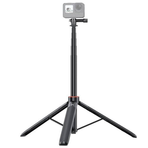 KOCAN Selfie-Stick-Stativ, TP-21 Sportkamera Selfie Stick Stativständer ausziehbar max. 54 Zoll mit 1/4 Zoll Schraube für Action-Kamera, spiegellose Kamera, Vlog, Live-Streaming, Selfie-Video, Videoau von KOCAN