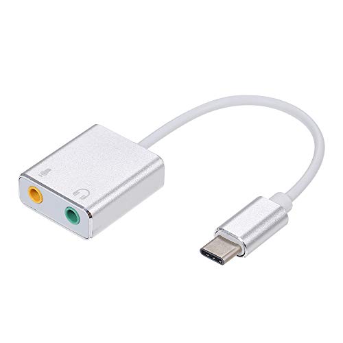 KOCAN USB C Typ C Typ C Externe Soundkarte Hi-Fi Magic Voice 7.1 CH Audiokartenadapter USB-C an Buchse 3,5 mm Kopfhörer Mikrofon Lautsprecher Ersatz für Laptop Pro (Splitter),soundkarte Typ-C soundkar von KOCAN