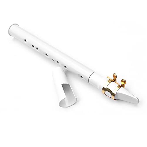 Taschensaxophon,KOCAN Weißes Mini-Taschensaxophon,tragbares kleines Saxophon mit schwarzer Tragetasche,Holzblasinstrument von KOCAN