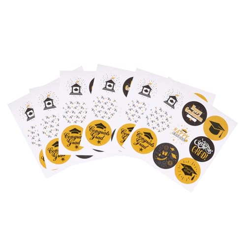 KOCKSHION 360 Stück Abschluss Aufkleber Wiederverwendbar Tasche Schild Party-siegel-aufkleber Etikettensiegelaufkleber Abschlussaufkleber Graduierung Selbstklebende Aufkleber Papier von KOCKSHION