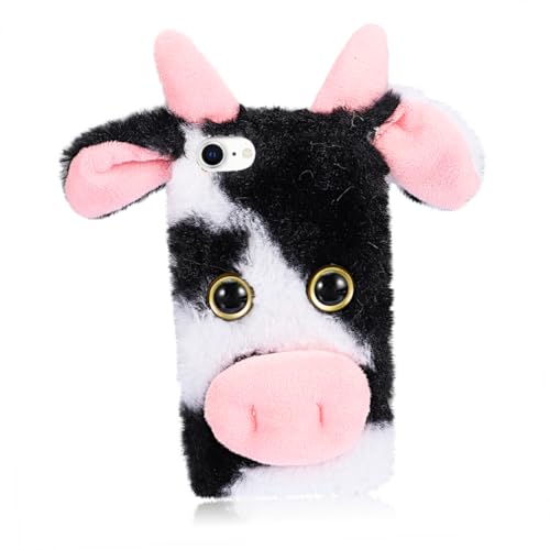 KOCKSHION Fluffy Plüsch Kuh Handyhülle für Se Weiche TPU Schutzhülle rutschfest Kratzfest Niedliches Design für Einen Stilvollen Look für Täglichen KOCKSHION Fluffy Plüsch Kuh Handyhülle für Se Weiche TPU Schutzhülle rutschfest Kratzfest Niedliches Design für Einen Stilvollen Look für Täglichen von KOCKSHION