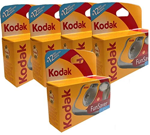 KODAK 5 x 1A Photo PORST Einwegkamera Fun Saver/Hochzeitskamera/Partykamera (je 27+12 Aufnahmen, ISO 800, 35mm Farbfilm) von Kodak