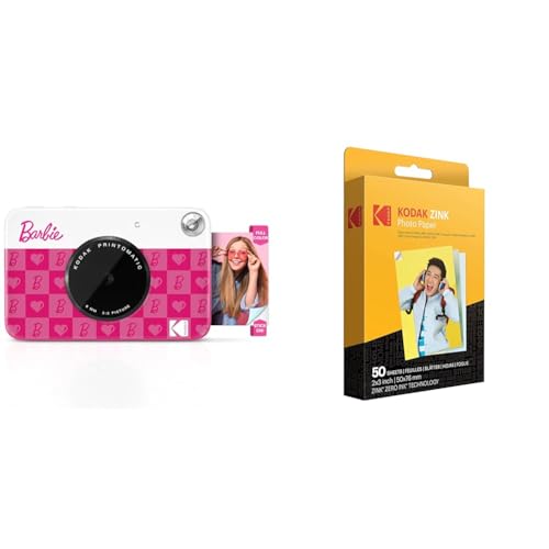 Barbie x Kodak Printomatic Vollfarb-Sofortdruck-Digitalkamera + KODAK 2"x3" Premium-Fotopapier (50 Blatt) von KODAK